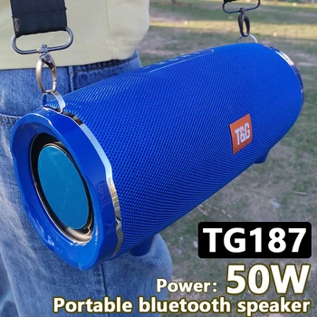 Преносим TG187 висока мощност 50 W Bluetooth високоговорител водоустойчив звукова колона, подходящ за КОМПЮТЪР, компютърни тонколони, събуфър boombox
