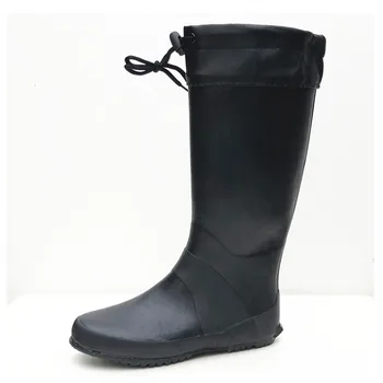 Сгъваеми женски непромокаеми ботуши, дълги меки гумени водоустойчиви дамски обувки, висока градинска мъжки обувки за възрастни, гумени ботуши, 35-46
