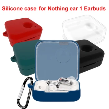 Силиконов калъф с карабинер за слушалки Nothing Ear 1 ултра тънък водоустойчив пълен защитен калъф за слушалки Nothing Ear (1) Funda