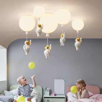 Скандинавски Астронавт Балон Тавана Лампа за Детска Стая Творчески Стъклена Топка Led Окачен Лампа за Декорация на Дома, осветителни Тела