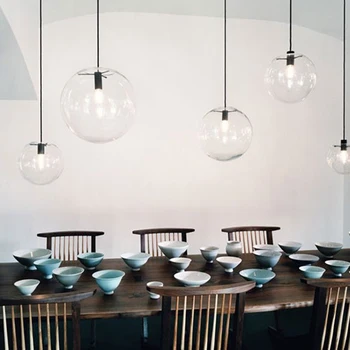 Скандинавските Led Стъклени Висящи Лампи за Дома Окачен Таван Лампа Хол за Четене Трапезария Окачен Лампа Кухня Окачване