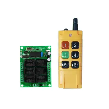 Универсален 433 Mhz DC 12 В 6 канален RF Безжична радио Дистанционно Управление превключвател на системата Приемник и Предавател осветление мощност на