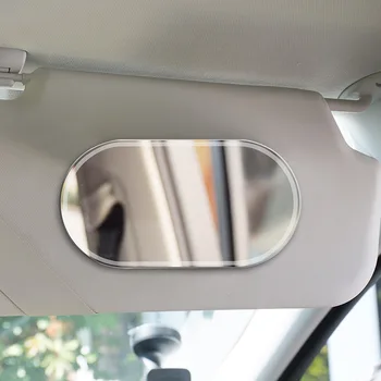 Универсално Автомобилно Огледало За Грим От Неръждаема Стомана Джобно Авто Козирка HD Огледала Огледало за интериора на Колата Автомобил-стайлинг