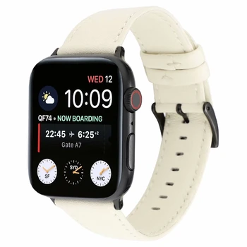 【За Apple Watch Каишка】 Apple Watch Серия 6 se 5 4 3 2 1 Нов висококачествен каишка от естествена, телешка кожа за iWatch 38 мм 40 мм 42 мм