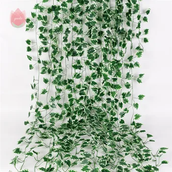 1бр Бръшлян Зелен Фалшиви Листа Коприна 2 М Изкуствена Подвесная Венец Растения, Лоза За Декора на Стените на Сватба Парти направи си Сам Украса на Градината