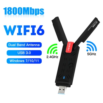 fenvi AX1800 6 USB WiFi Адаптер за Безжична Мрежова Карта USB3.0 Wi-Fi Ключ Антена На 5 Ghz/2,4 Г двойна лента МУ-MIMO За вашия Десктоп на Лаптопа