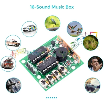 Направи си САМ Електронен 16 Музикален Звук Кутия DIY Комплект Модул За Запояване на Обучителни Комплекти за Arduino