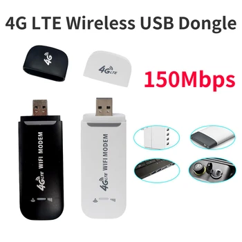 Отключени 4G LTE Безжичен USB WiFi Модем Ключ USB Wingle 150 Mbit/с Отключени WiFi Безжичен Адаптер Универсален Маршрут Точка за Достъп